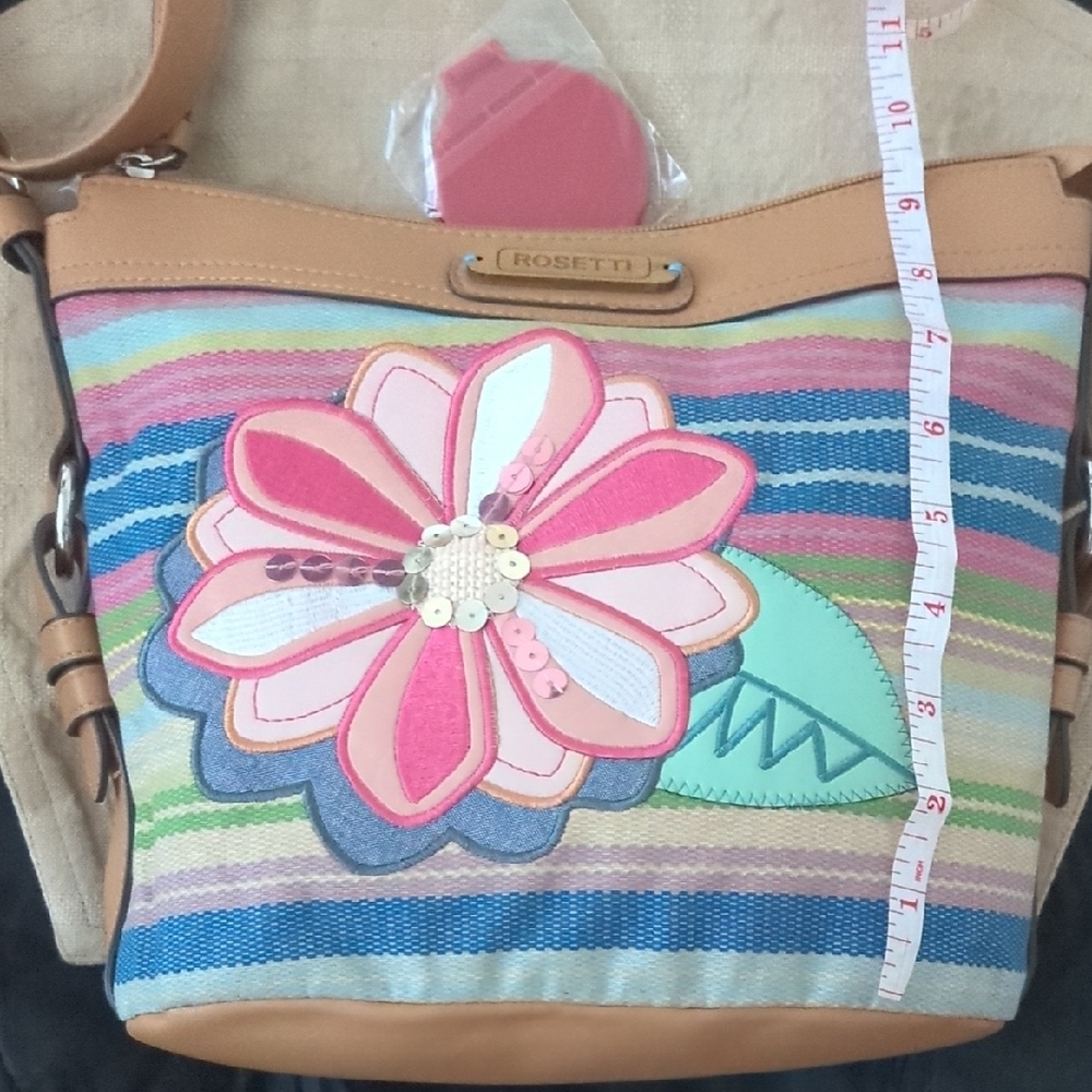 Rosetti Colorful Striped Floral Shoulder Bag - Picture 2 of 11